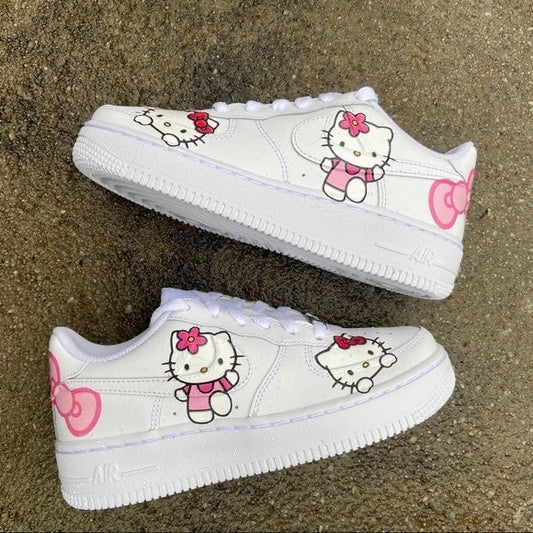 Custom Pink Kitty Custom AF 1s