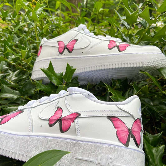 Custom Pink Butterfly Custom AF 1s
