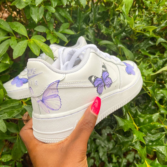 Custom Lavender Butterfly Custom AF 1s