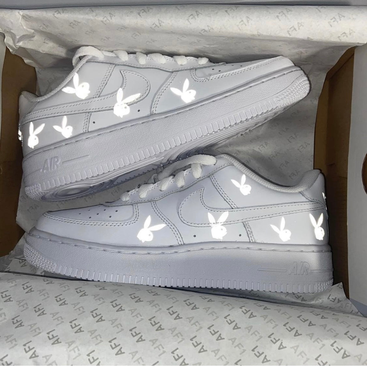 Reflective Bunny Custom AF 1s