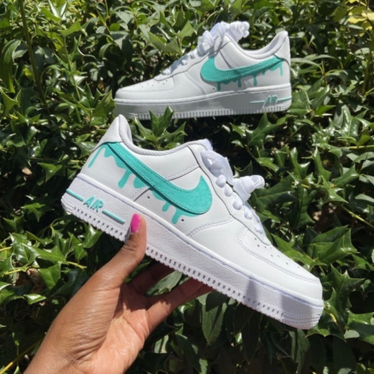 Custom Teal Drip Custom AF 1s