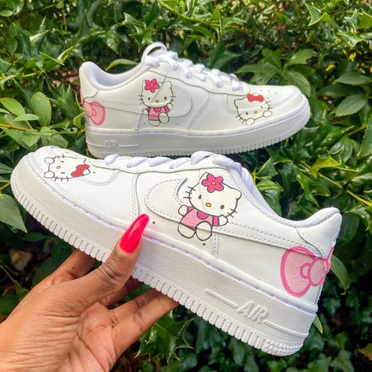 Custom Pink Kitty Custom AF 1s