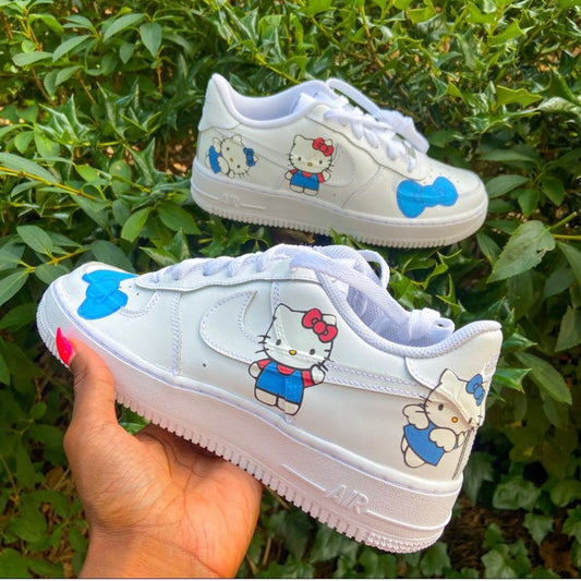 Custom Blue Kitty Custom AF 1s