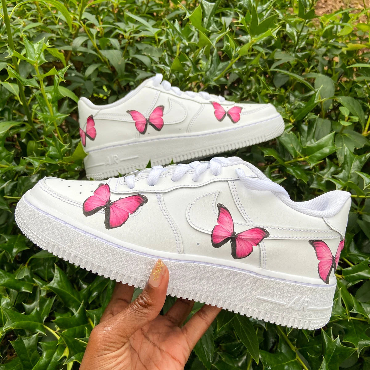 Custom Pink Butterfly Custom AF 1s