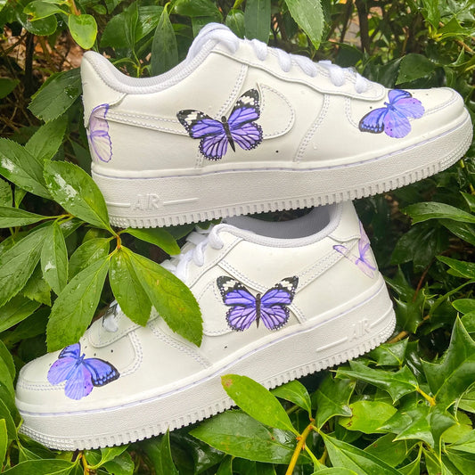 Custom Lavender Butterfly Custom AF 1s